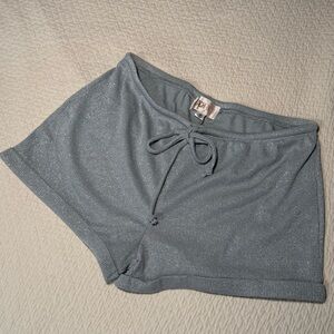 Beach riot silver / blue sparkly shorts
